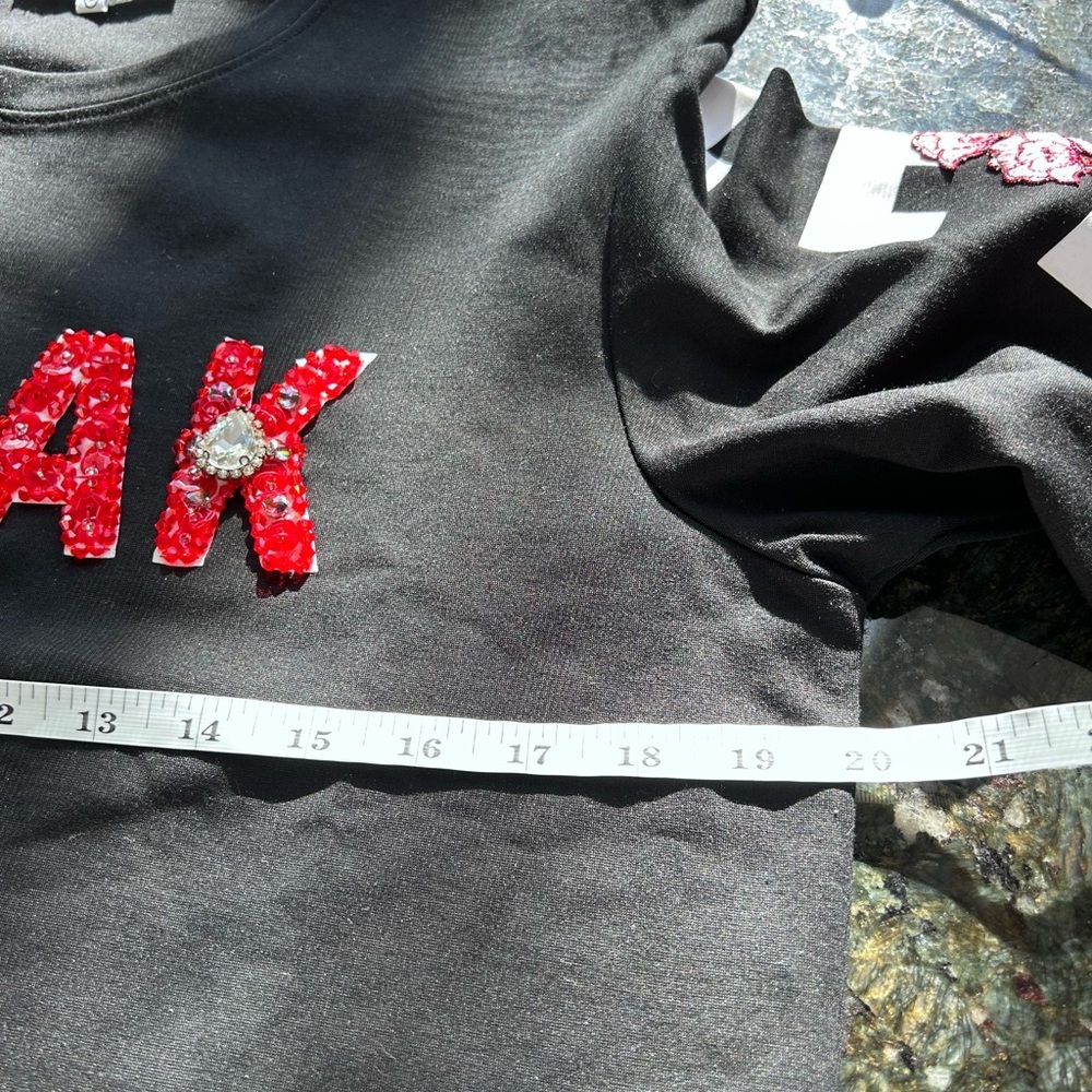 NWOT Rare Silvian Heach “Break” “Leave” Fully Embellished sweatshirt. Designer. - Picture 13 of 16